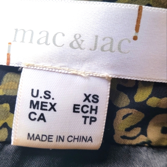 Mac & Jac Abstract Sleeveless Braided Vneck Top Green & Black Women's Size XS - Picture 5 of 6